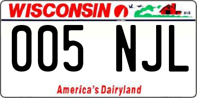 WI license plate 005NJL