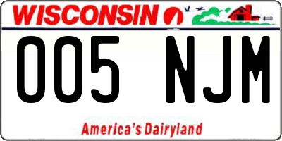 WI license plate 005NJM