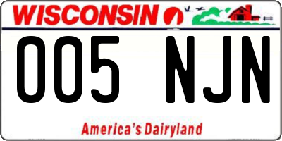 WI license plate 005NJN