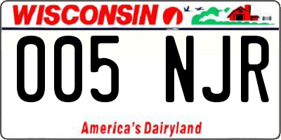 WI license plate 005NJR