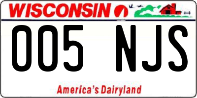 WI license plate 005NJS