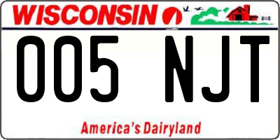 WI license plate 005NJT