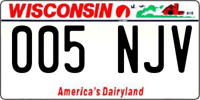 WI license plate 005NJV