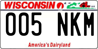 WI license plate 005NKM