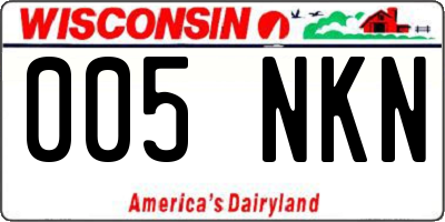 WI license plate 005NKN