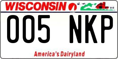 WI license plate 005NKP