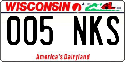 WI license plate 005NKS