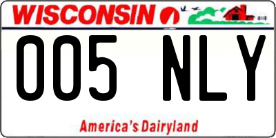 WI license plate 005NLY