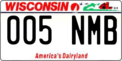 WI license plate 005NMB