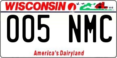 WI license plate 005NMC