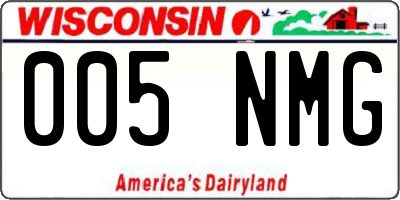 WI license plate 005NMG