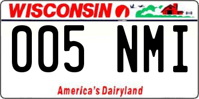 WI license plate 005NMI