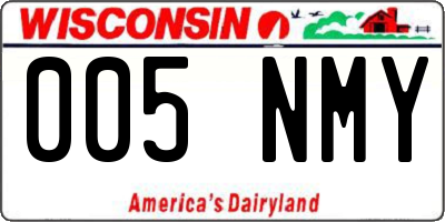 WI license plate 005NMY