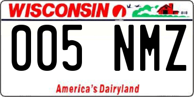 WI license plate 005NMZ