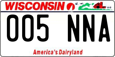 WI license plate 005NNA