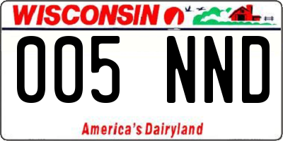 WI license plate 005NND