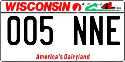 WI license plate 005NNE