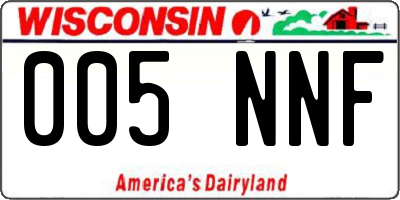 WI license plate 005NNF