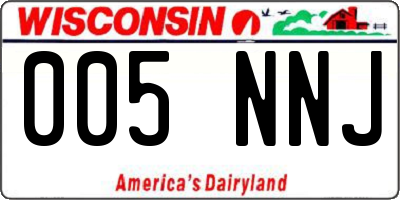 WI license plate 005NNJ