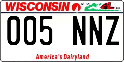 WI license plate 005NNZ