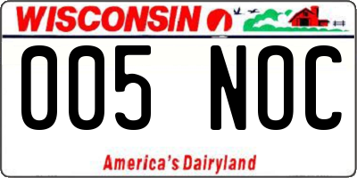 WI license plate 005NOC