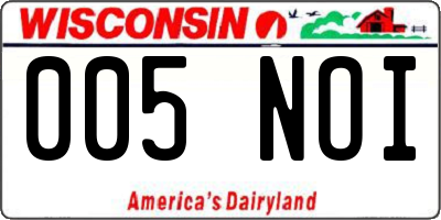 WI license plate 005NOI