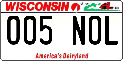 WI license plate 005NOL