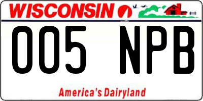 WI license plate 005NPB