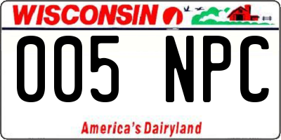 WI license plate 005NPC