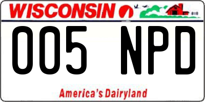 WI license plate 005NPD