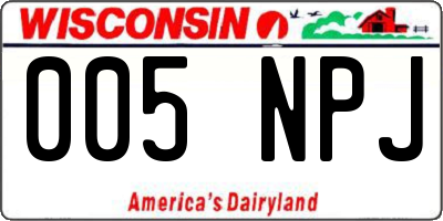 WI license plate 005NPJ