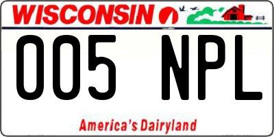 WI license plate 005NPL