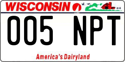 WI license plate 005NPT