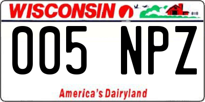 WI license plate 005NPZ
