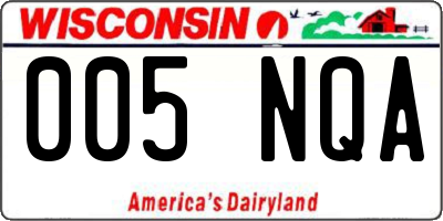 WI license plate 005NQA