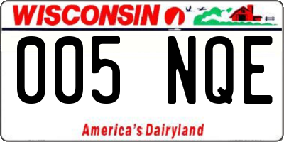 WI license plate 005NQE
