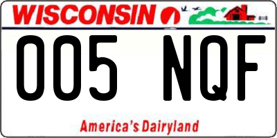WI license plate 005NQF