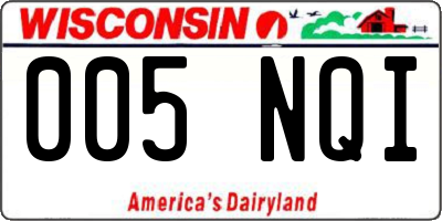 WI license plate 005NQI