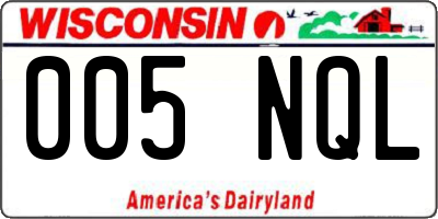 WI license plate 005NQL