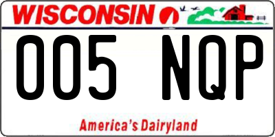 WI license plate 005NQP