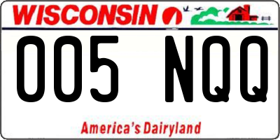 WI license plate 005NQQ