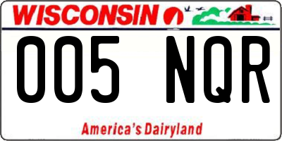 WI license plate 005NQR