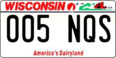 WI license plate 005NQS