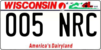 WI license plate 005NRC