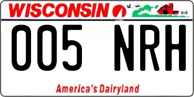 WI license plate 005NRH