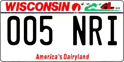 WI license plate 005NRI