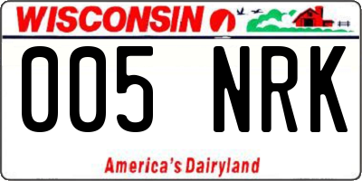 WI license plate 005NRK