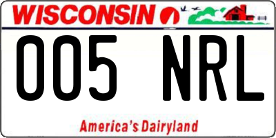 WI license plate 005NRL