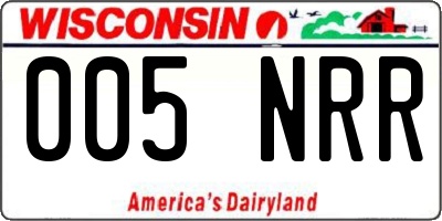 WI license plate 005NRR