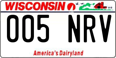 WI license plate 005NRV